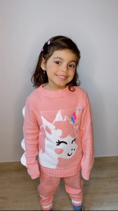 Conjunto tricot unicórnio na internet