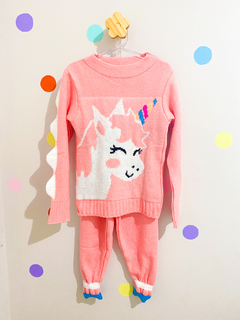 Conjunto tricot unicórnio