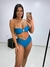 Biquíni Hot Pants Azul Metálico