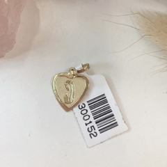 Dije Corazón Virgen Niña -Oro rojo 18k - comprar online