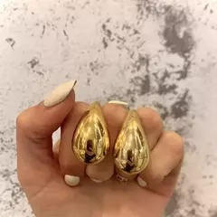 Aros Gota Acero Dorado