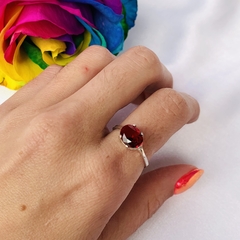 Anillo Con Circon Rojo - tienda online