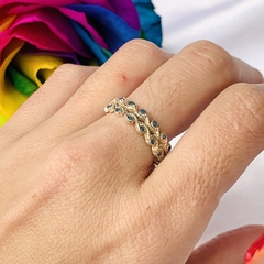 Anillo olas con Cristales en internet