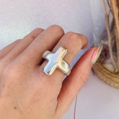 Anillo cruz inflada - Plata 925
