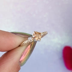Anillo rombo cristal - Plata 925 - Be Gloss Joyas