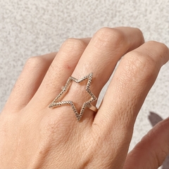 Anillo estrella calada - plata 925