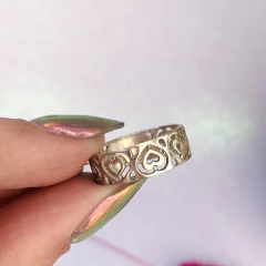 Anillo corazones calados - Plata 925 en internet
