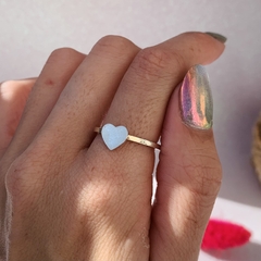 Anillo corazon y cruz- Plata 925 - comprar online