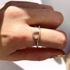 Anillo corazon calado - Plata 925 - comprar online