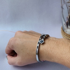 Esclava Trebol Silver- Acero - Brazalete - comprar online