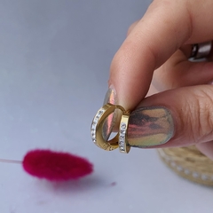 Aros cubanos con Cristales - Bañados en oro 18k