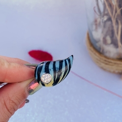 Anillo Fimo Gota con Strass - Acero Quirúrgico - comprar online