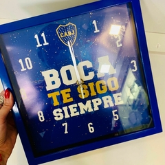 Reloj de Pared a Pilas Cuadrado del Equipo de Fútbol Boca Juniors - comprar online