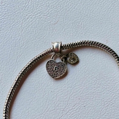 Dije Charm Pandora 2 Corazones- Plata 925