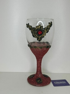 TAÇA PARA POMBAGIRA | ROSA GLITTER - UNIDADE