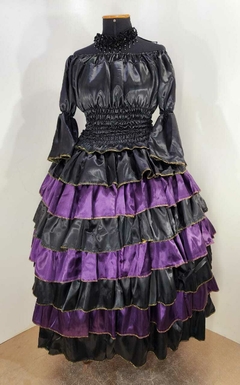 CONJUNTO POMBAGIRA CETIM | PRETO E ROXO | TAMANHO ÚNICO