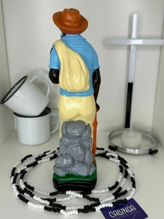IMAGEM UMBANDA - PRETO VELHO JOÃO DE ANGOLA | GESSO | 20CM na internet