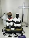 IMAGEM UMBANDA - CASAL PRETOS VELHOS | GESSO | 18CM
