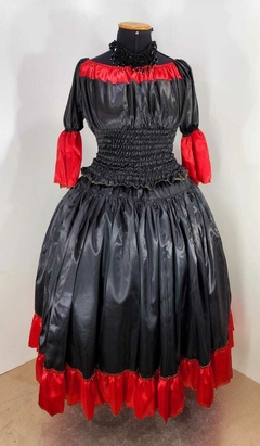 CONJUNTO POMBAGIRA CETIM | PRETO E VERMELHO | TAMANHO ÚNICO