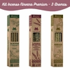 KIT C/ 3 INCENSOS NIRVANA PREMIUM | SORTIDOS | 100% NATURAL