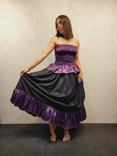 CONJUNTO POMBAGIRA CETIM | PRETO E ROXO | TAMANHO ÚNICO