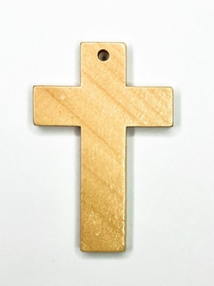 PINGENTE CRUCIFIXO MADEIRA CLARA | MODELO 18 | UNIDADE