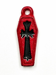 PINGENTE CAIXÃO | MODELO 35 | VERMELHO E PRETO - UNIDADE
