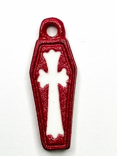 PINGENTE CAIXÃO | MODELO 36 | VERMELHO E BRANCO - UNIDADE