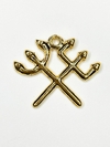 PINGENTE TRIDENTE DUPLO | MODELO 77 | DOURADO - UNIDADE