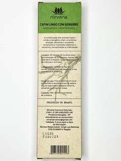 INCENSO NIRVANA | CAPIM LIMÃO E GENGIBRE - MOTIVAÇÃO E CRIATIVIDADE | 100% NATURAL - comprar online
