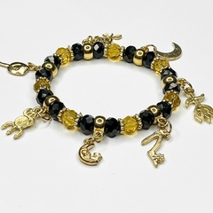 PULSEIRA DE CRISTAIS COM PINGENTES - DAMA DA NOITE - comprar online