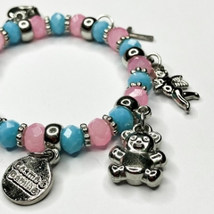PULSEIRA DE CRISTAIS COM PINGENTES - COSME E DAMIÃO - CALUNGA