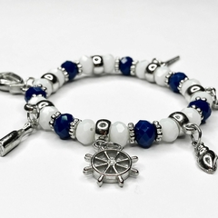 PULSEIRA DE CRISTAIS COM PINGENTES - MARINHEIROS - comprar online