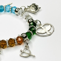 PULSEIRA DE CRISTAIS COM PINGENTES - SETE LINHAS - loja online