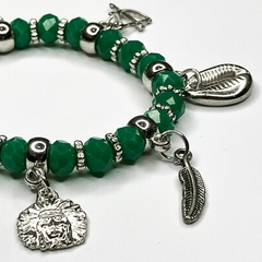 PULSEIRA DE CRISTAIS COM PINGENTES - OXÓSSI - loja online