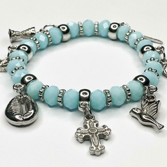 PULSEIRA DE CRISTAIS COM PINGENTES - OXAGUIAN | AZUL na internet