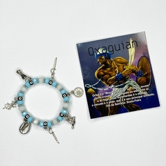 PULSEIRA DE CRISTAIS COM PINGENTES - OXAGUIAN | AZUL E BRANCA