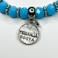 PULSEIRA DE CRISTAIS COM PINGENTES - IEMANJÁ | AZUL - CALUNGA