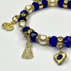 PULSEIRA DE CRISTAIS COM PINGENTES - NOSSA SENHORA APARECIDA - loja online