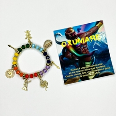 PULSEIRA DE CRISTAIS COM PINGENTES - OXUMARÉ | COLORIDA