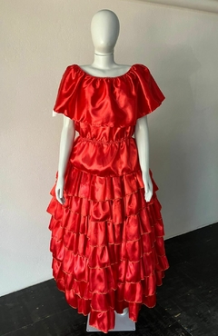 CONJUNTO DE CETIM SETE BABADOS | VERMELHO | TAMANHO ÚNICO AJUSTÁVEL