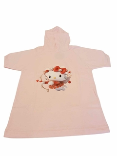 Imagen de REMERA MANGA CORTA CON CAPUCHA KITTY