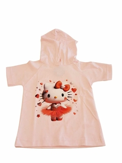 REMERA MANGA CORTA CON CAPUCHA KITTY - FELIBELLA