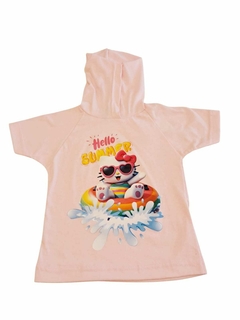 REMERA MANGA CORTA CON CAPUCHA KITTY - comprar online