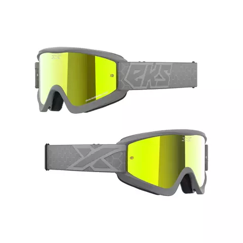 GOX FLAT-OUT MIRROR GOGGLE GREY - GOLD MIRROR LENS EKS