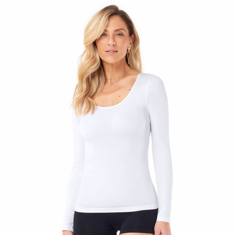 Blusa manga longa sem costura