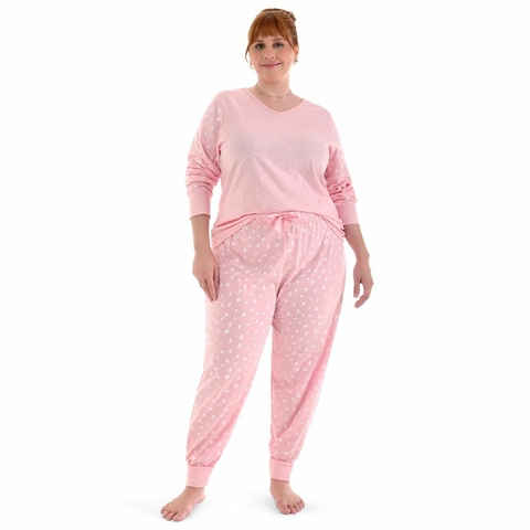 Pijama manga longa com punhos plus