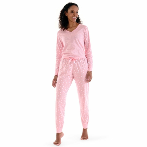 Pijama manga longa com punho