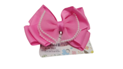 Lacinho rosa com perolas