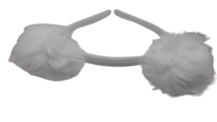 Tiara branca com pompons brancos de pelucia - comprar online